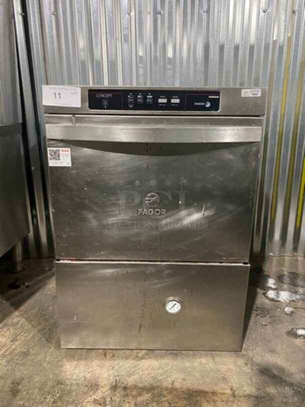 Fagor Commercial Undercounter Dishwasher! All Stainless Steel! MODEL CO502WBDD SN:8100568965 208-240V 1P