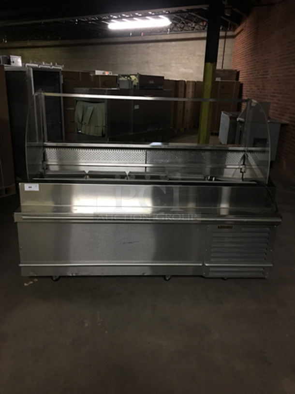 AN AMAZING FIND! Traulsen Commercial Open Grab-N-Go Seafood Display Case! With Side Splashes! All Stainless Steel! On Casters! Model: TD078HTZSC01 SN: T176629A12 115V 60HZ 1 Phase