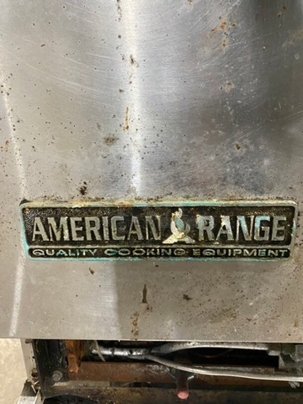 American Range Commercial Natural Gas Powered 10 Burner Stove! With Raised Back Splash And Salamander Shelf! With 2 Full Size Oven Underneath! Metal Oven Racks! All Stainless Steel! On Casters! - Image 11 of 12