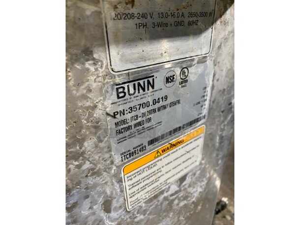 Bunn ITCB-DV Stainless Steel Commercial Countertop Coffee Brewer! - Image 6 of 7