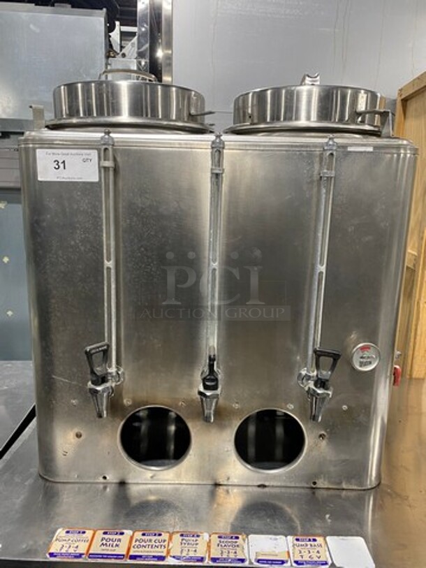 Cecilware Commercial Countertop Gas Powered Dual Coffee Urn! All Stainless Steel! - Image 1 of 8