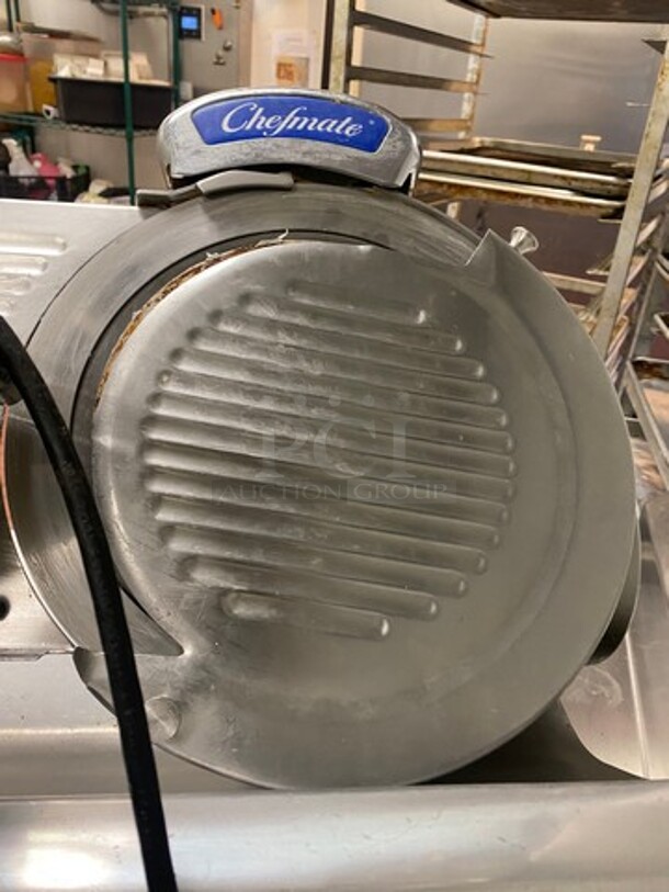 Chefmate Globe Commercial Countertop Deli/ Meat Slicer! All Stainless Steel! WORKING WHEN REMOVED! Model: GC512 SN: 544569 - Image 5 of 8