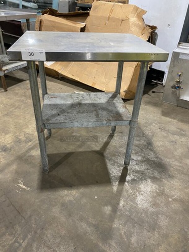 Solid Stainless Steel Work Top/ Prep Table! With Storage Space Underneath! On Legs! - Image 1 of 6
