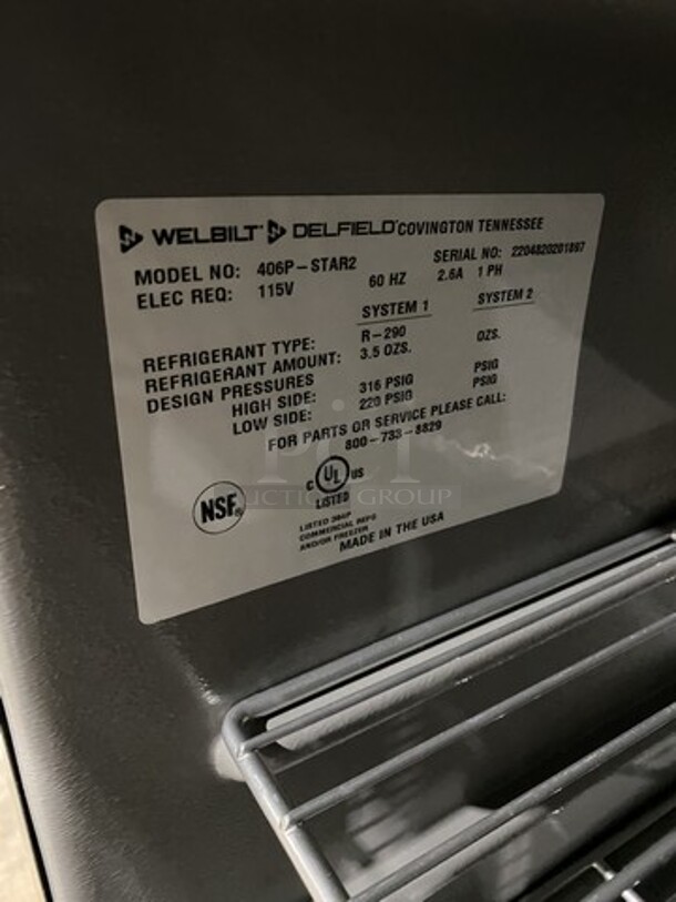 LATE MODEL! Delfield One Door Lowboy/Worktop Cooler! Model 406Star2 Serial 2204820201897! On Casters!  - Image 6 of 8
