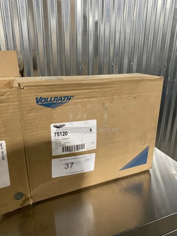 NEW! IN THE BOX! Vollrath Stainless Steel 1/2 Size Steam Table/ Prep Table Food Pan Lids! - Image 1 of 5