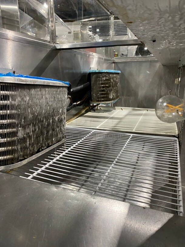 Leader Refrigerated Sandwich/Salad Prep Table! All Stainless Steel! With Glass Food Shield! With Full Length Cutting Board! With 4 Door Rear Cooler Storage Access! With Poly Coated Racks! On Casters! Model: LM96 S/C! - Image 8 of 10