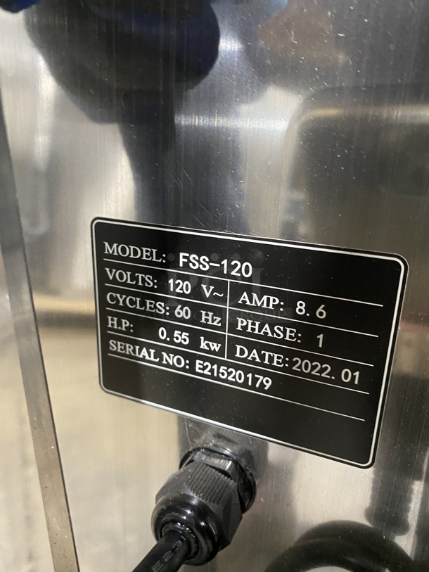 BRAND NEW! NEVER USED! AWESOME! PREPLNE Stainless Steel Reversible Dough Sheeter! Model FSS-120 Serial E21520179 120V/60Hz/1 Phase - Image 7 of 9