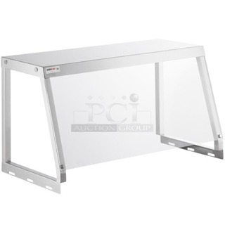 BRAND NEW SCRATCH & DENT! ServIt 423ST2ASG Angled Sneeze Guard for 2-Pan Steam Tables
