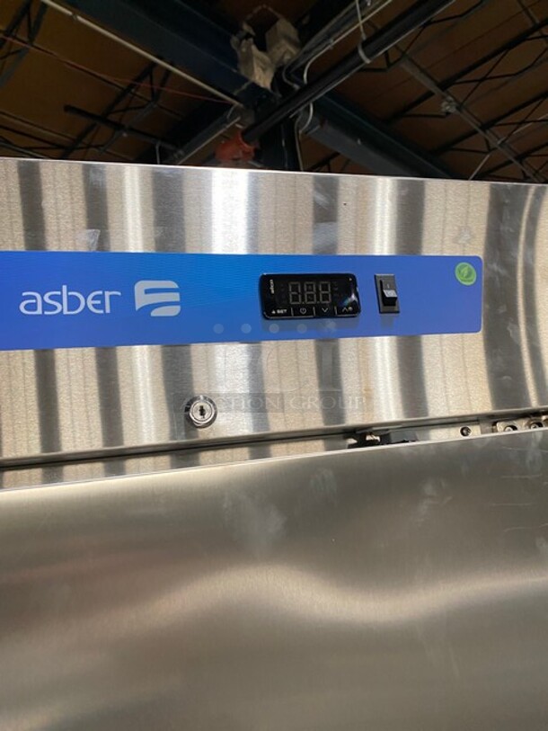 LATE MODEL! 2022 Asber Commercial Single Door Reach In Freezer! All Stainless Steel! On Casters! MODEL ARF23HFHC SN:8102673343 115V 1PH - Image 8 of 9