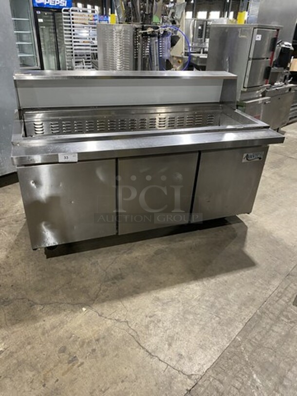 Avantco Refrigerated Sandwich Prep Table! Model 178SSP771M! 115V 1 Phase! On Casters! 