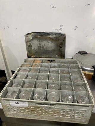 ALL ONE MONEY! Clear Glass Stemmed Drinking Glasses! Includes Poly Cup Crate!