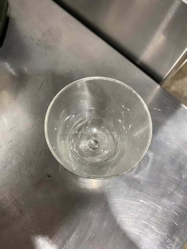 ALL ONE MONEY! Clear Glass Stemmed Drinking Glasses! Includes Poly Cup Crate! - Image 3 of 4