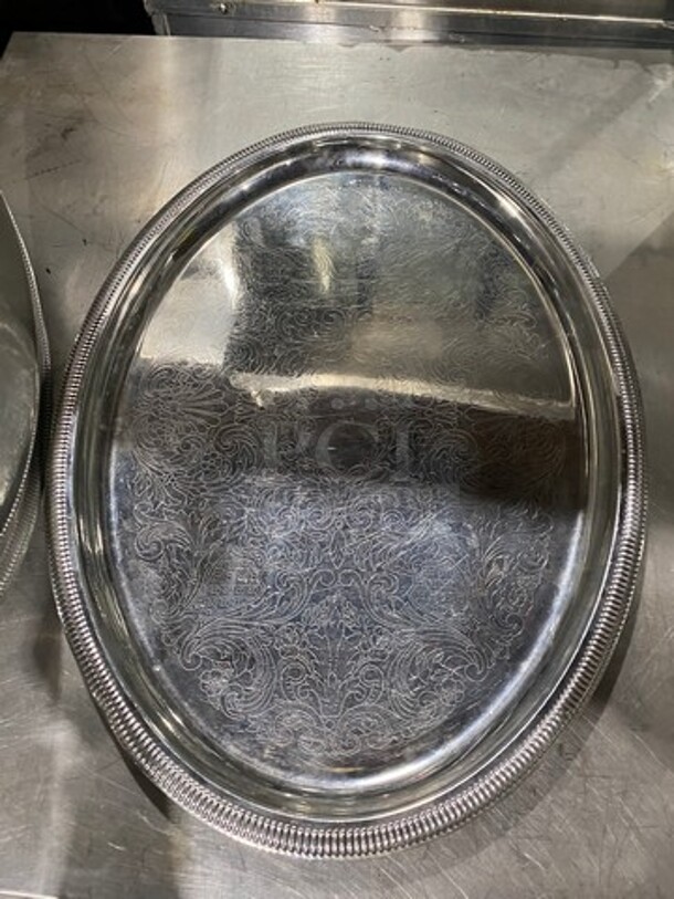 STAINLESS STEEL OVAL DISPLAY FOOD TRAYS - Image 2 of 2