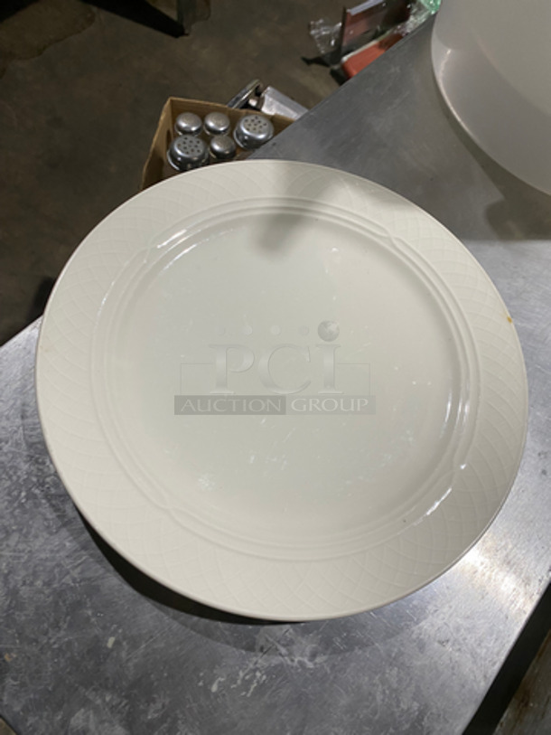 Homer Laughlin White Ceramic Plates! Includes Black Poly Crate! - Image 3 of 7