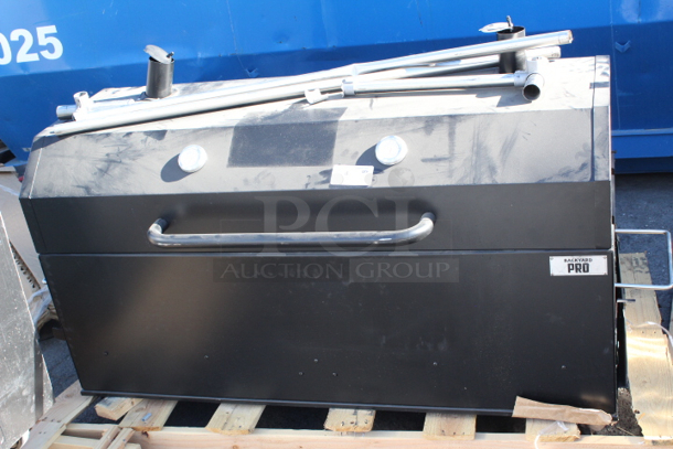 BRAND NEW SCRATCH & DENT! Backyard Pro 554SMOKR60AS 60" Charcoal / Wood Smoker Grill with Adjustable Grates and Dome - Assembled. 60 x 24 x 54 1/2 - Image 2 of 8