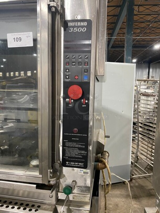 Hardt Commercial Natural Gas Powered Rotisserie Machine! With View Through Front Access Door! All Stainless Steel! Model: INFERNO3500 SN: 100935HFD11174 - Image 7 of 12