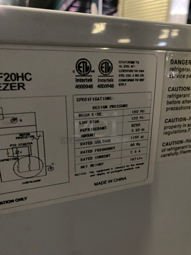 Galaxy Reach In Chest Freezer! With Hinged Lid! 115V 60HZ 1 Phase - Image 7 of 8