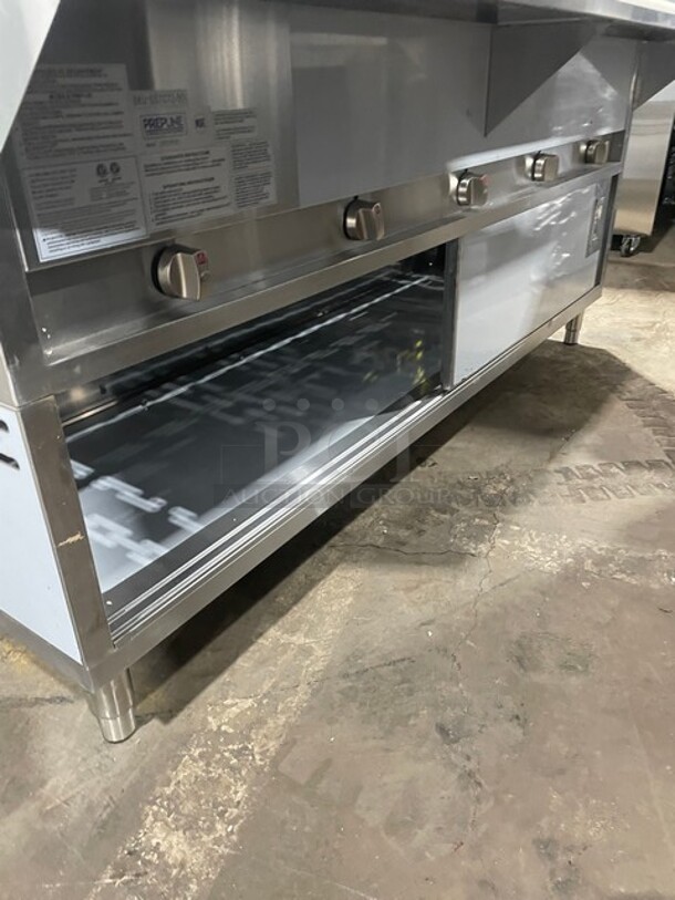 NEW! Scratch-N-Dent! Prepline Liquid Propane Powered 5 Pan Sealed Well Hot Food Steam Table! With Sliding Doors Enclosed Base! With Natural Gas Conversion Kit! All Stainless Steel! With Full Length Cutting board! On Legs! Model: GST-5OW-CBSD! - Image 10 of 11
