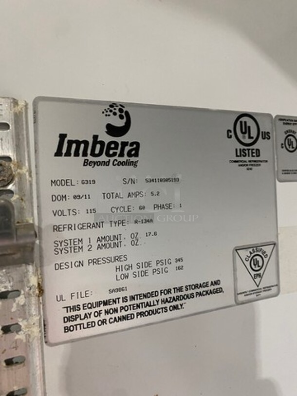 Imbera Commercial Single Door Reach In Cooler Merchandiser! With View Through Door! Poly Coated Racks! Model: G319 SN: 534110905193 115V 60HZ 1 Phase - Image 7 of 8