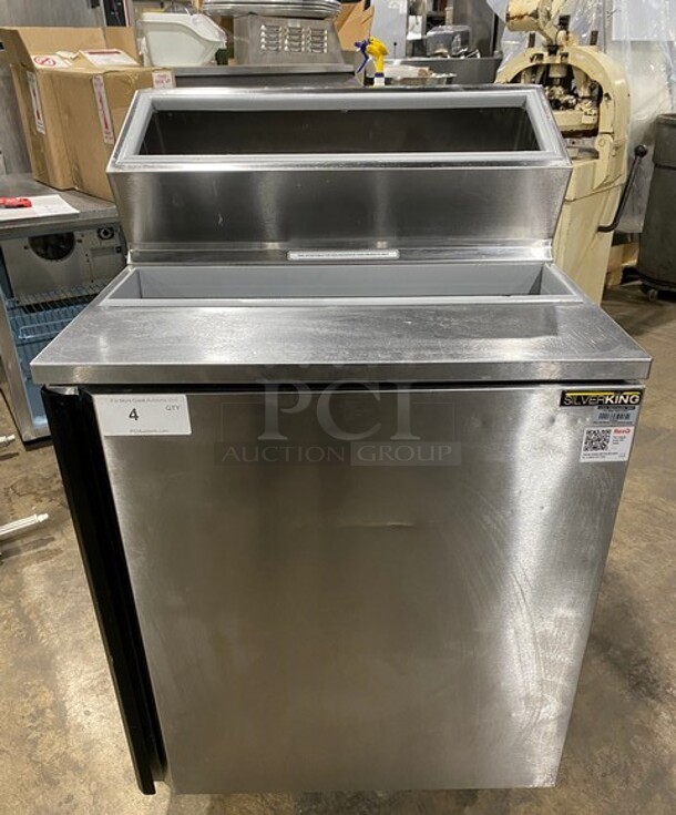 Silver King Stainless Steel Refrigerated Ice Cream Prep Rail/ Prep Table! On Casters! MODEL SKRN27-RSUS1 SN: FSDP380696A 115V 