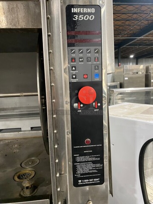 Hardt Commercial Natural Gas Powered Rotisserie Machine! With View Through Front Access Door! All Stainless Steel! Model: INFERNO3500 SN: 100935HFD11174 - Image 6 of 12