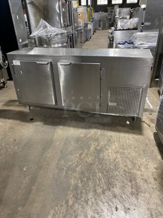 Peerless Of America All Stainless Steel Slim Style Commercial 2 Door Lowboy/ Worktop Cooler! Model  MU90 Seria; 18555! On Legs! 115V 1 Phase! 