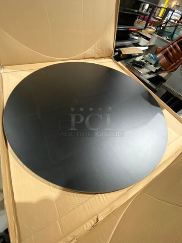 BEAUTIFUL! NEW! IN THE BOX! 60"Round Black Tabletop! 3x Your Bid! - Image 2 of 4