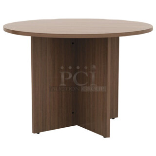 BRAND NEW SCRATCH & DENT! Alera ALEVA7142WA Valencia 42" Round Modern Walnut Conference Table. 