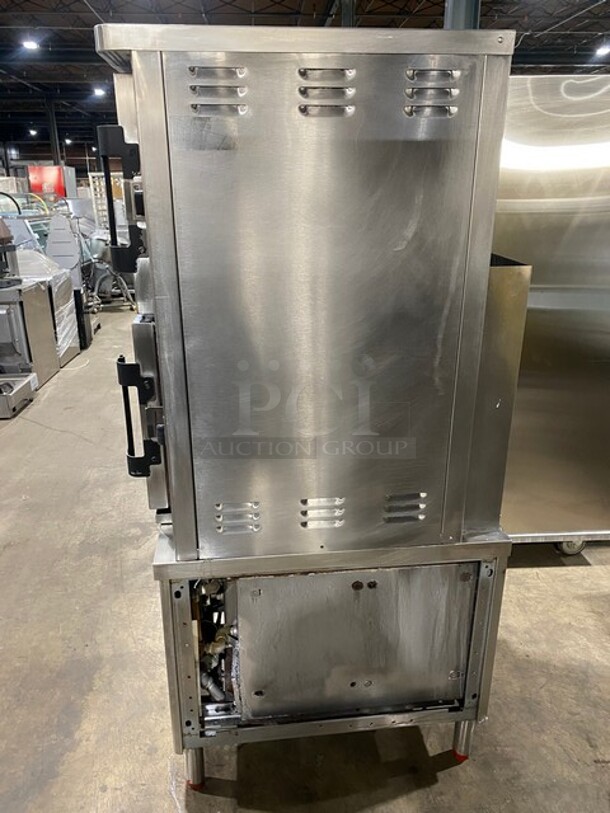 Market Forge Commercial Floor Model Natural Gas Powered Double Stacked Convection Steam Cooker! With Built In Pan Racks! All Stainless Steel! On Legs! - Image 2 of 9
