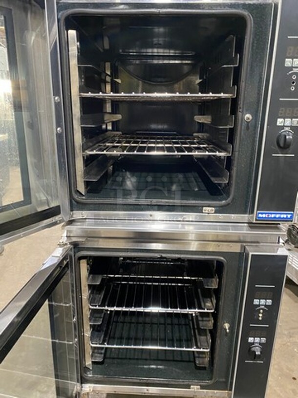 Turbo Fan Commercial Electric Powered Double Deck Convection Oven! With Metal Oven Racks! All Stainless Steel! On Legs! 2x Your Bid Makes One Unit! Model: E32D5 SN: 786331, SN: 786339 208V - Image 5 of 11