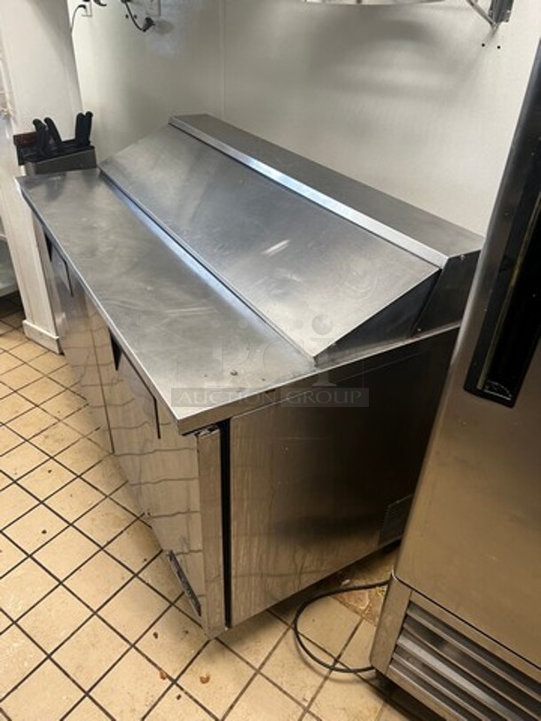 True Commercial Refrigerated Sandwich Prep Table! With 2 Door Underneath Storage Space! All Stainless Steel! On Casters! WORKING WHEN REMOVED! Model: TSSU6016 SN: 13305593 115V 60HZ 1 Phase - Image 3 of 6