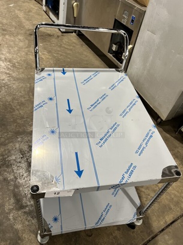 NEW! All Stainless Steel 2 Tier Utility Cart! On Casters! NSF!  - Image 3 of 6
