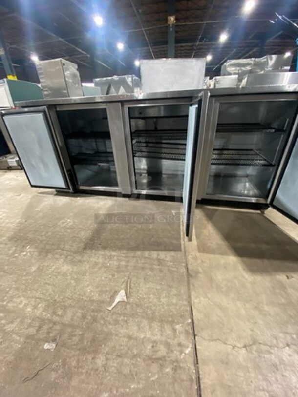 True Commercial 3 Door Back Bar Cooler! Poly Coated Racks! All Stainless Steel! Model: TBB4S SN: 8171288 115V 60HZ 1 Phase - Image 5 of 9