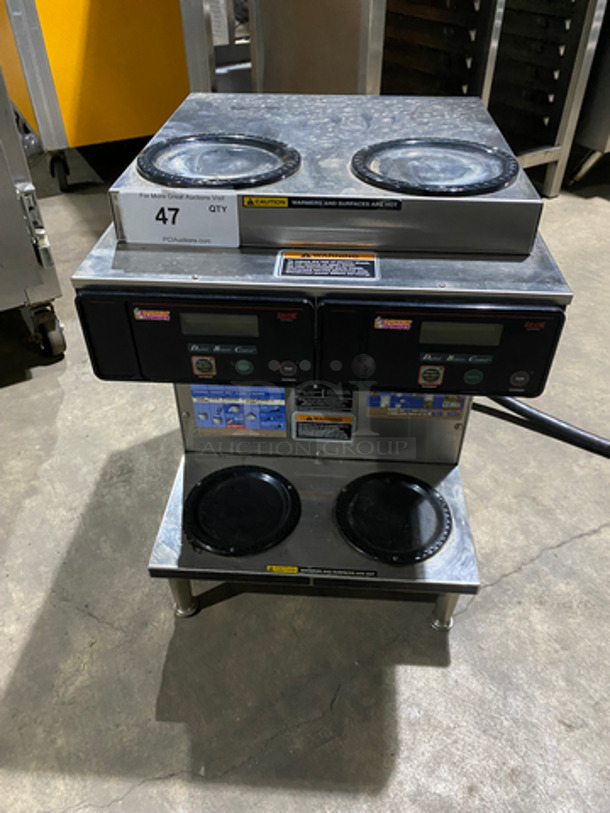 Bunn Commercial Countertop Dual Coffee Brewing Machine! With 4 Coffee Pot Warming Stations! All Stainless Steel! On Small Legs! Model: AXIOM2/2TWIN SN: AXTN012827 120/208/240V 60HZ 1 Phase - Image 1 of 9