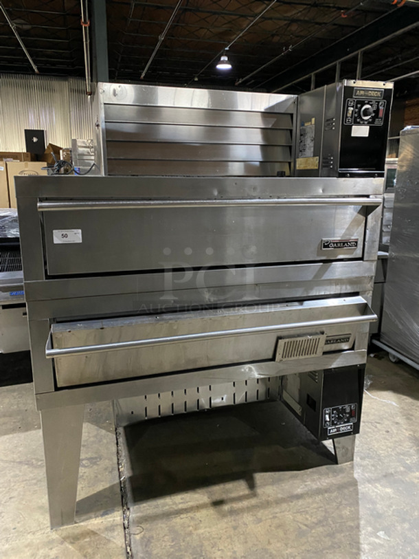 Garland Air Deck Commercial Natural Gas Powered Double Deck Pizza Oven! All Stainless Steel! On Legs! 2x Your Bid Makes One Unit!
