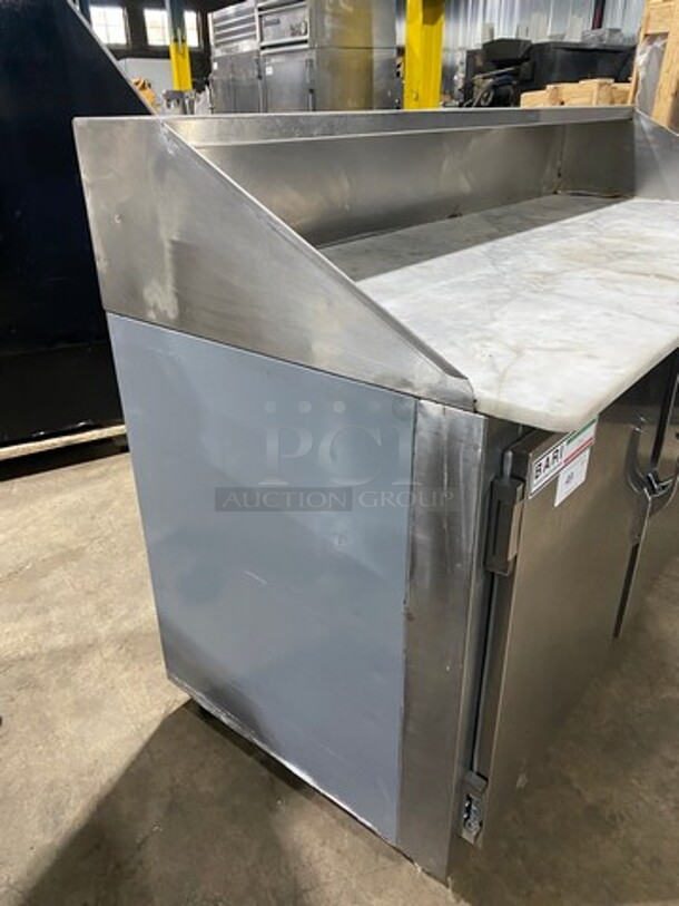 Bari Commercial Refrigerated Pizza Prep Table! With Marble Top! With 3 Door Storage Space Underneath! All Stainless Steel! On Casters! - Image 2 of 9
