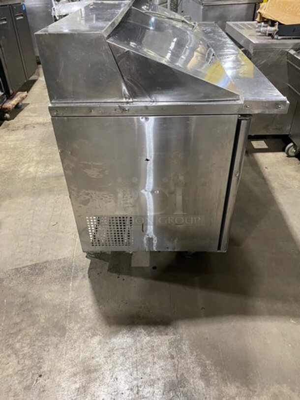 Turbo Air Commercial Refrigerated Mega Top Sandwich Prep Table! With 3 Door Storage Space Underneath! Poly Coated Racks! All Stainless Steel! On Casters! Model: MST7230 115V 60HZ 1 Phase - Image 2 of 9