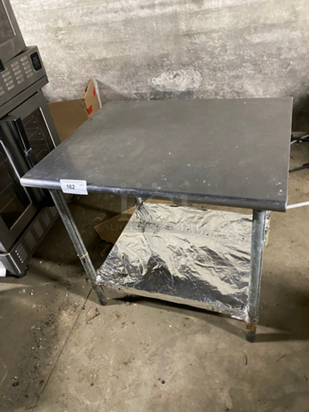 Solid Stainless Steel Work Top/ Prep Table! With Storage Space Underneath! On Legs! - Image 1 of 6