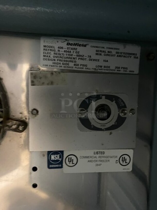 Delfield Commercial Single Door Lowboy/Worktop Cooler! All Stainless Steel! Model: 406STAR2 SN: 0812152000953 115V 60HZ 1 Phase - Image 6 of 7