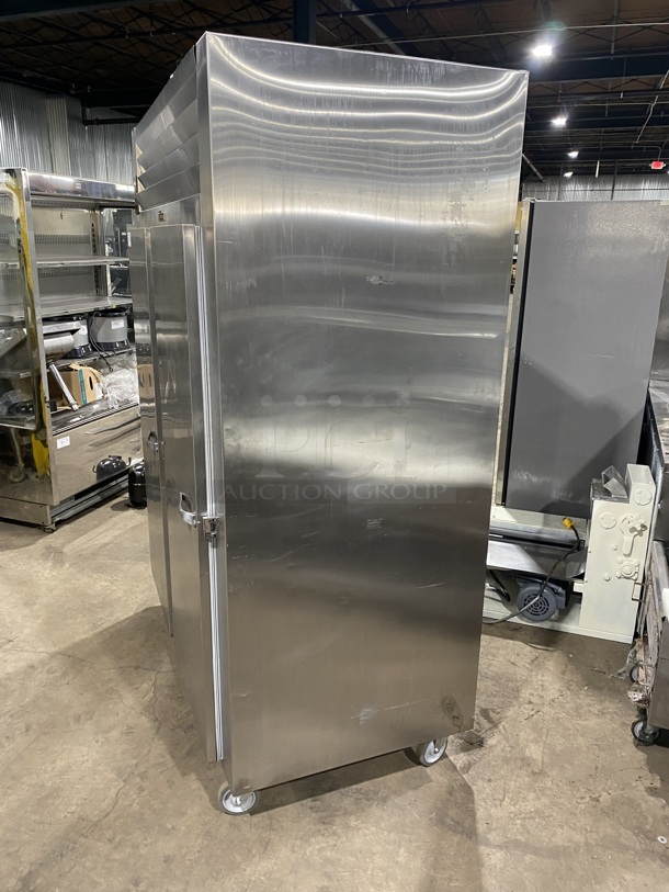 Traulsen Heavy Duty Commercial Stainless Steel 2 Door Reach In Freezer! With Racks!  208 Volts, 1 Phase! Model ALT232WUT Serial 227187! On Casters! Working When Removed!  - Image 2 of 9