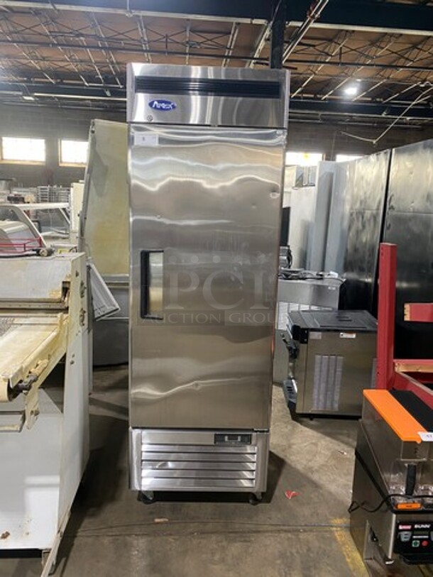 Atosa Commercial Single Door Reach In Cooler! With Poly Coated Racks! All Stainless Steel! On Casters! Model: MBF8505GR SN: MBF8505GRAUS100318082200C40028 115V 60HZ 1 Phase - Image 1 of 9