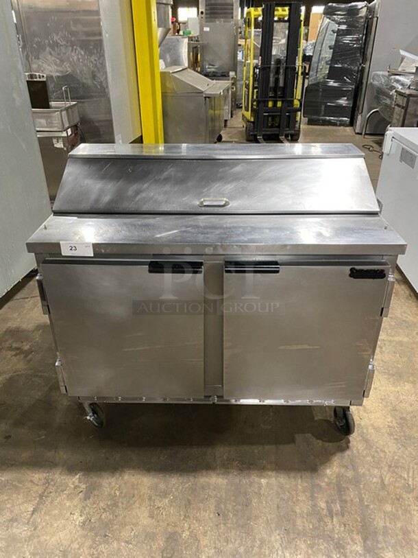 Beverage-Air! Stainless Steel Commercial Sandwich Prep Table! on Commercial Casters. 115 Volts, 1 Phase - Image 1 of 9