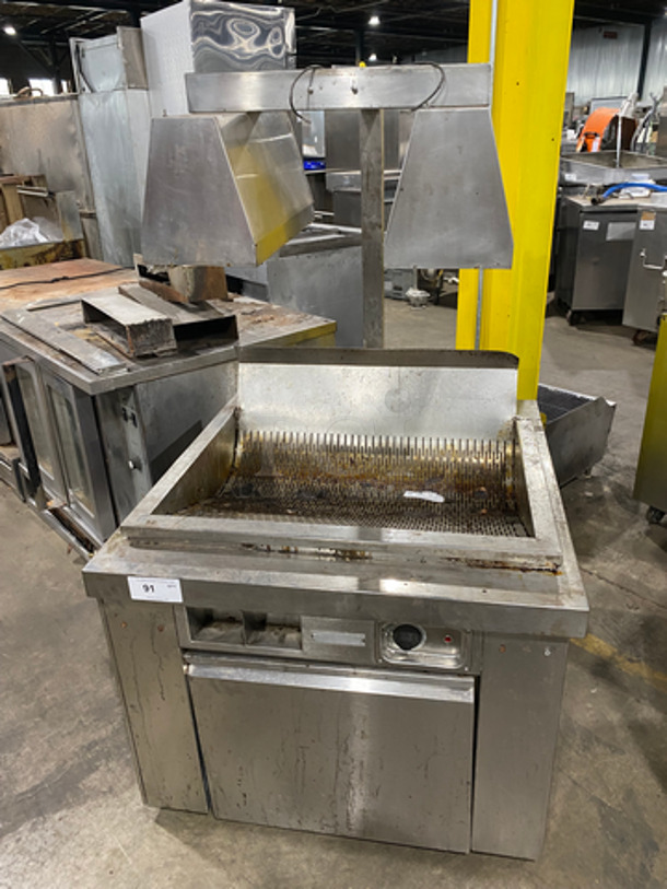 Commercial Dump Station/ Food Warmer! With Heated Lamps! With Storage Space Underneath! All Stainless Steel!