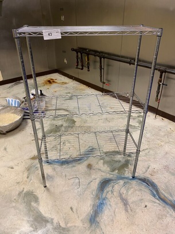 Commercial Metal 3 Tier Shelf! On Legs! BUYER MUST DISMANTLE! PCI CANNOT DISMANTLE FOR SHIPPING! PLEASE CONSIDER FREIGHT CHARGES! - Image 1 of 5