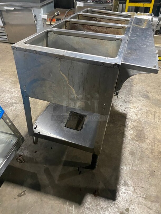 Duke Commercial Natural Gas Powered 4 Well Steam Table! With Underneath Storage Space! All Stainless Steel! Model 304M Serial 06162325! On Legs! - Image 3 of 9