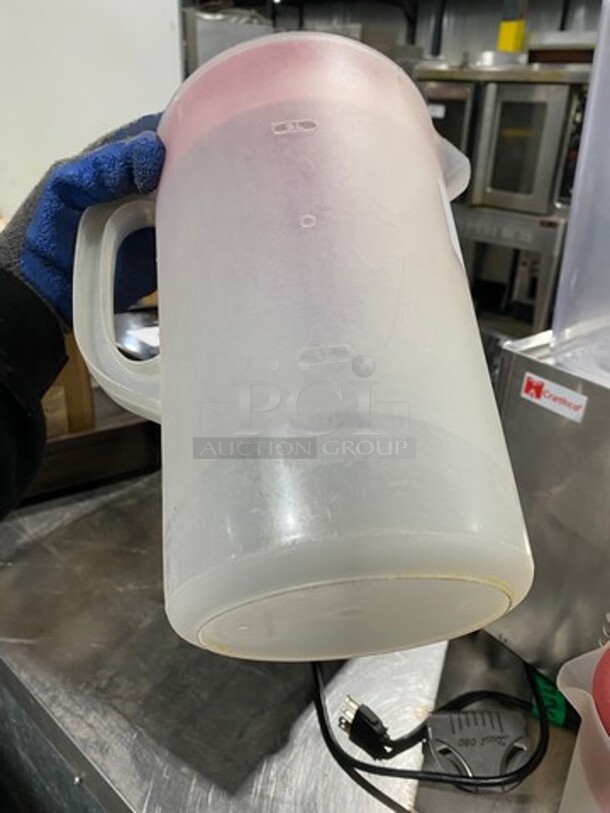 Clear Poly Beverage Pitcher! With Lids! 2x Your Bid! - Image 4 of 4