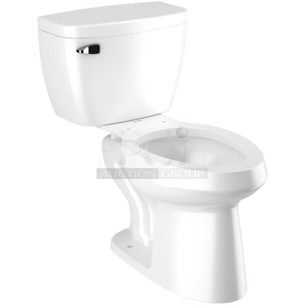 BRAND NEW SCRATCH & DENT! Sloan 8029.8010 ADA Elongated Floor-Mounted Pressure-Assisted Tank Toilet - 1.28 GPF. Missing Water Tanks.  - Image 1 of 3