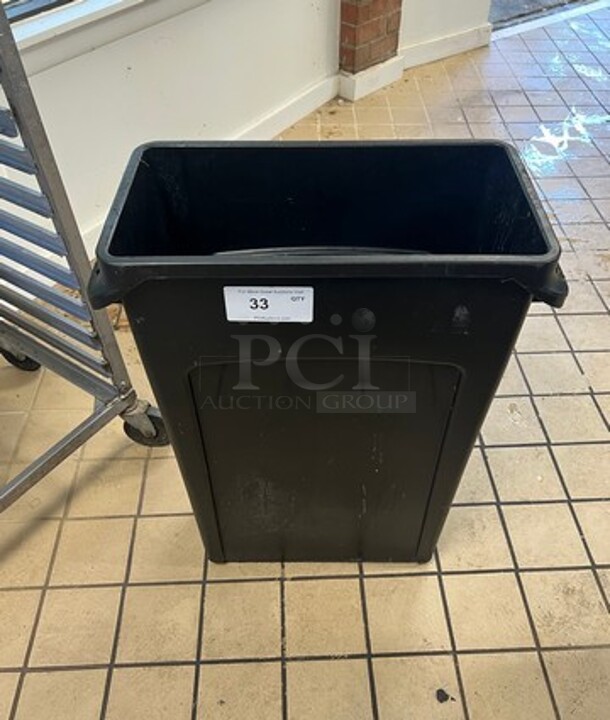 Black Poly Slim Style Trash Bin! - Image 1 of 4