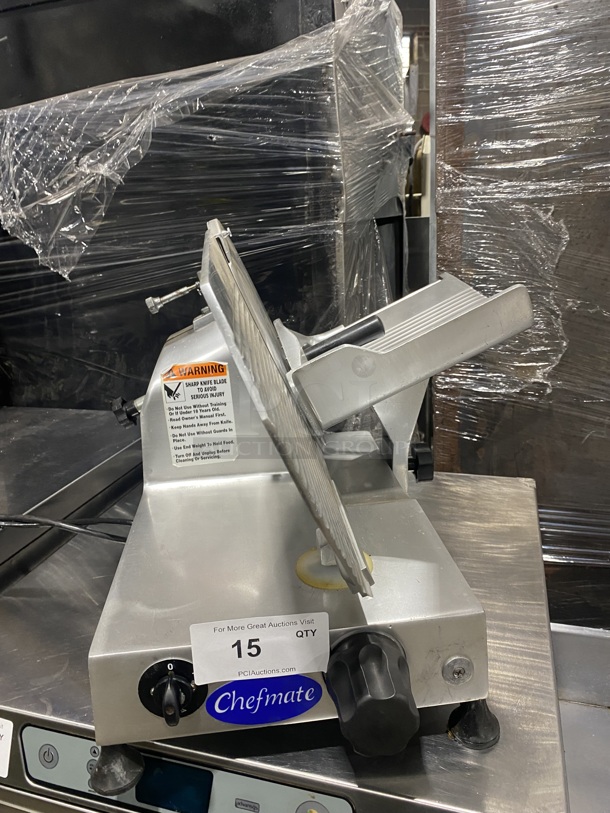 Chefmate Commercial Countertop Deli Meat Slicer! All Stainless Steel! Model GC 12 SN:134483! 115V 1Phase! - Image 1 of 8