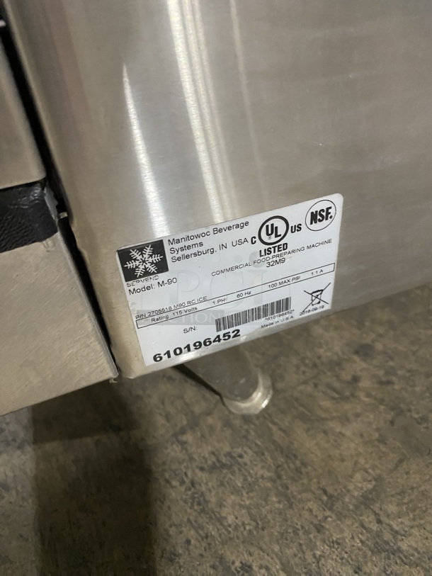 Manitowoc Servend Counter Ice Dispensing Machine! Mode M90 Serial 610196452! 115V 1 phase! - Image 8 of 9